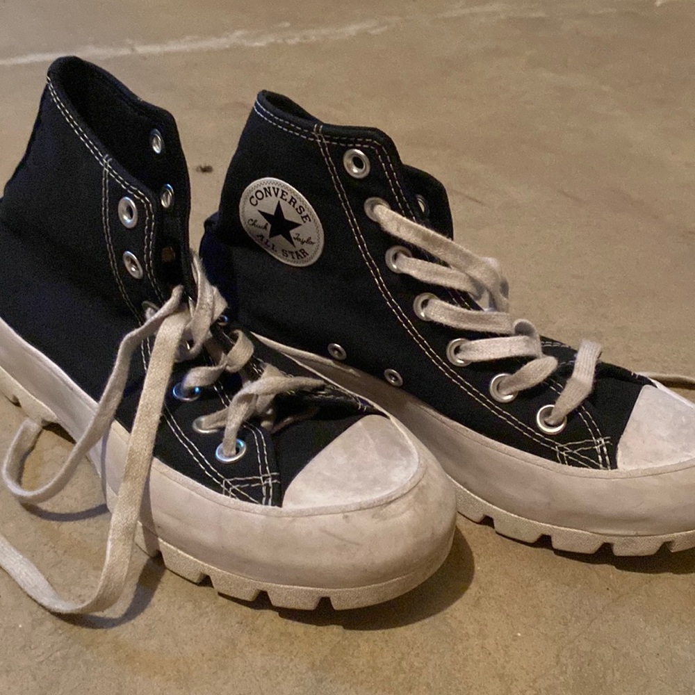 Black High Top Platform Converses